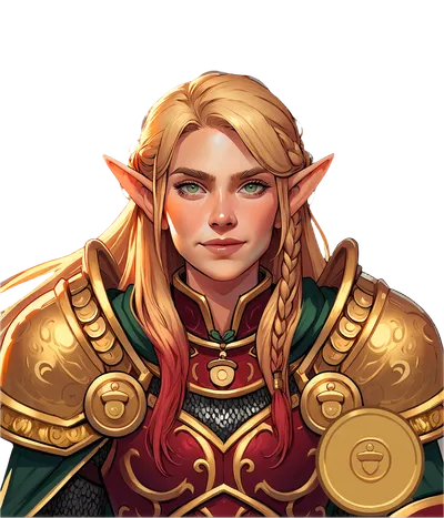 Ledgerwyn, drawn as a sun elf